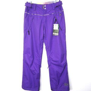 Ride NEW Eastlake Snowboard Ski Pants Size S Purple Gaitors Vents Polyester
